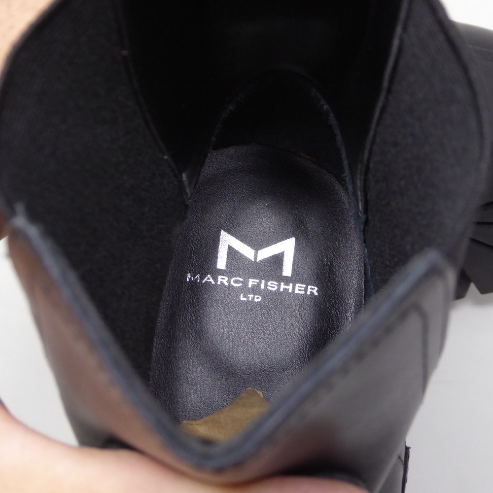 Marc Fisher Dacilla Womens Boots Black Leather Platform Chelsea Buckle 6.5 - Picture 9 of 11